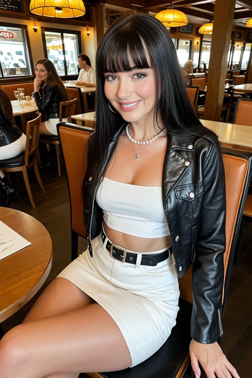 White Skin, Blunt Bangs, Perfect Face AI Porn
