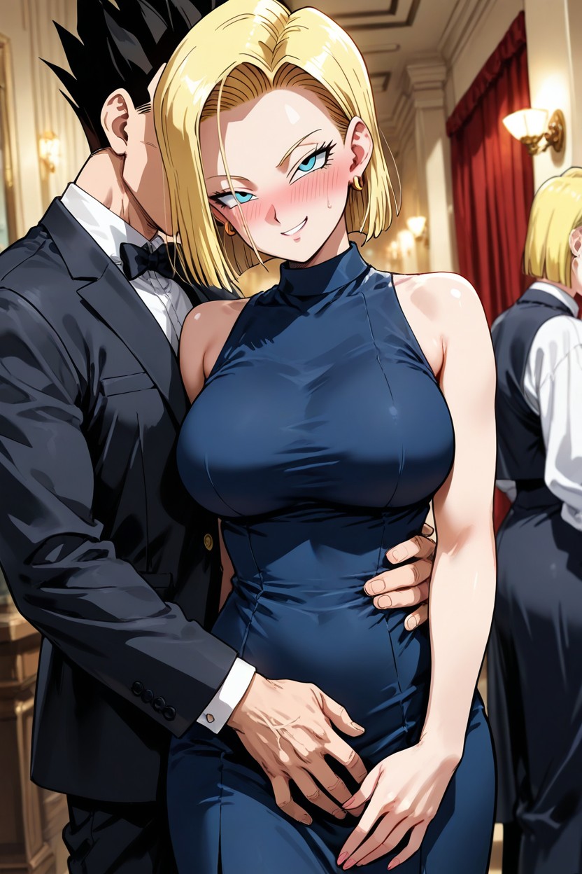 Cinematic, They Stand In An Intimate Pose, The Camera Angle Is Sideways AI Porn