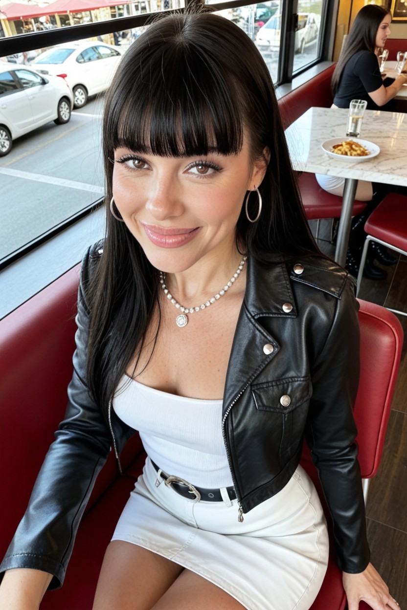 Light Skinned Woman, Hdr, Black Hair AI Porn