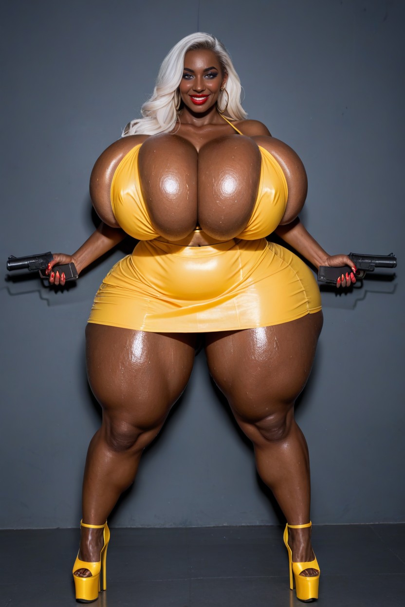 Yellow Skirt, Makeup, Long Length AI Porn