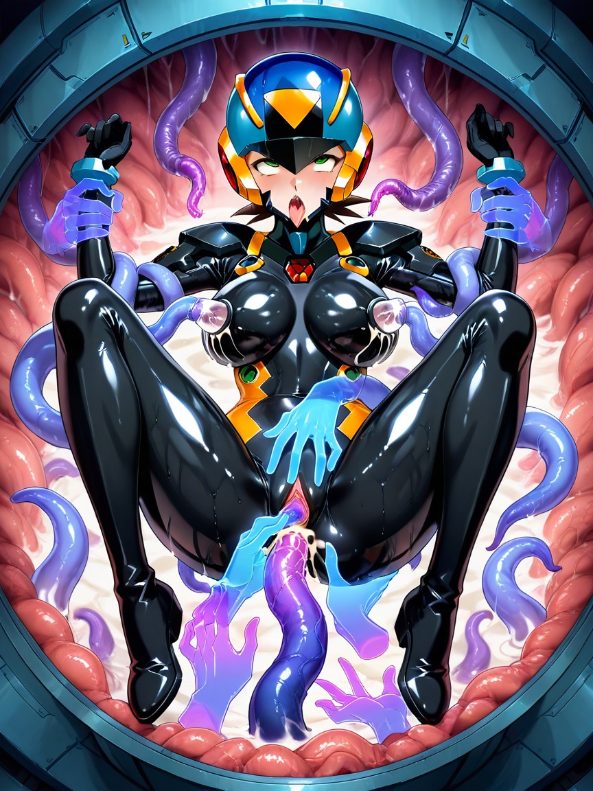 Female Rockmanexe, Spread Legs, Ahegao Hentai AI Porn