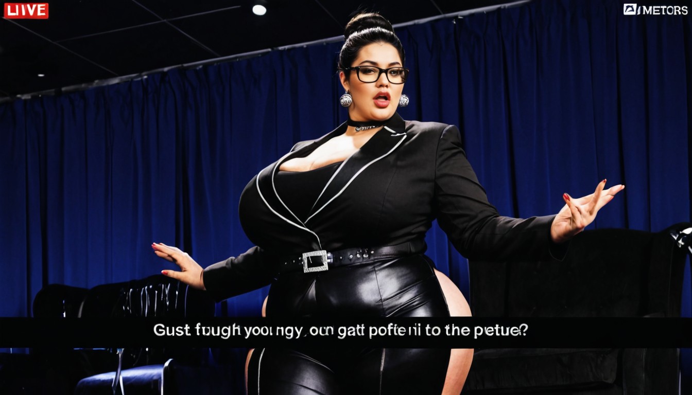 Long Black Hair, Extremely Large Ass, Calm Appearance BBW AI Porn