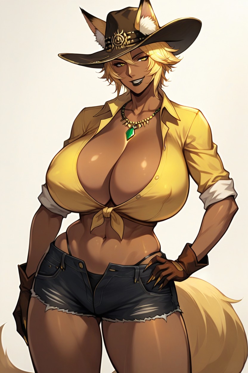 Golden Outfit, Sharp Nails, Fox Women Hentai AI Porn