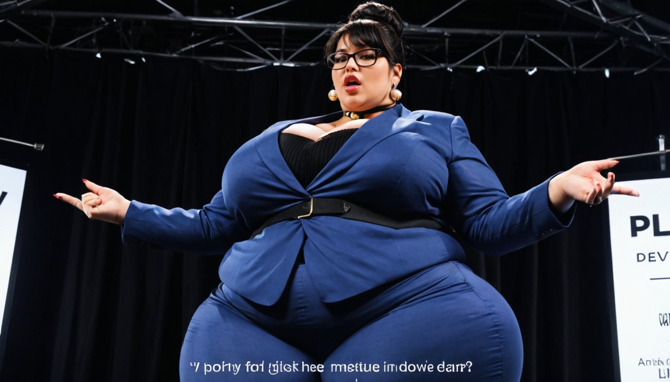 Large Circular Stage, With Gestures, 일본인 BBW AI 야짤