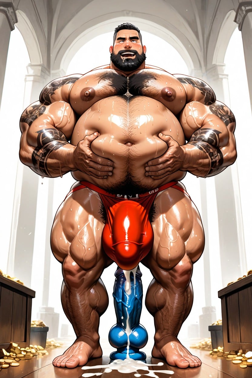Covered In Cum, Thick Chest Hair, Caressing Bulge 게이 AI 야짤