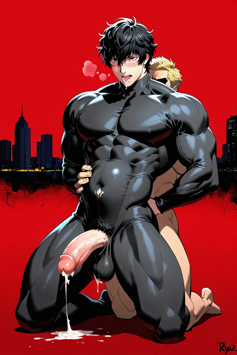 Kneeling, Cuerpo Completo, Naked Porno gay IA