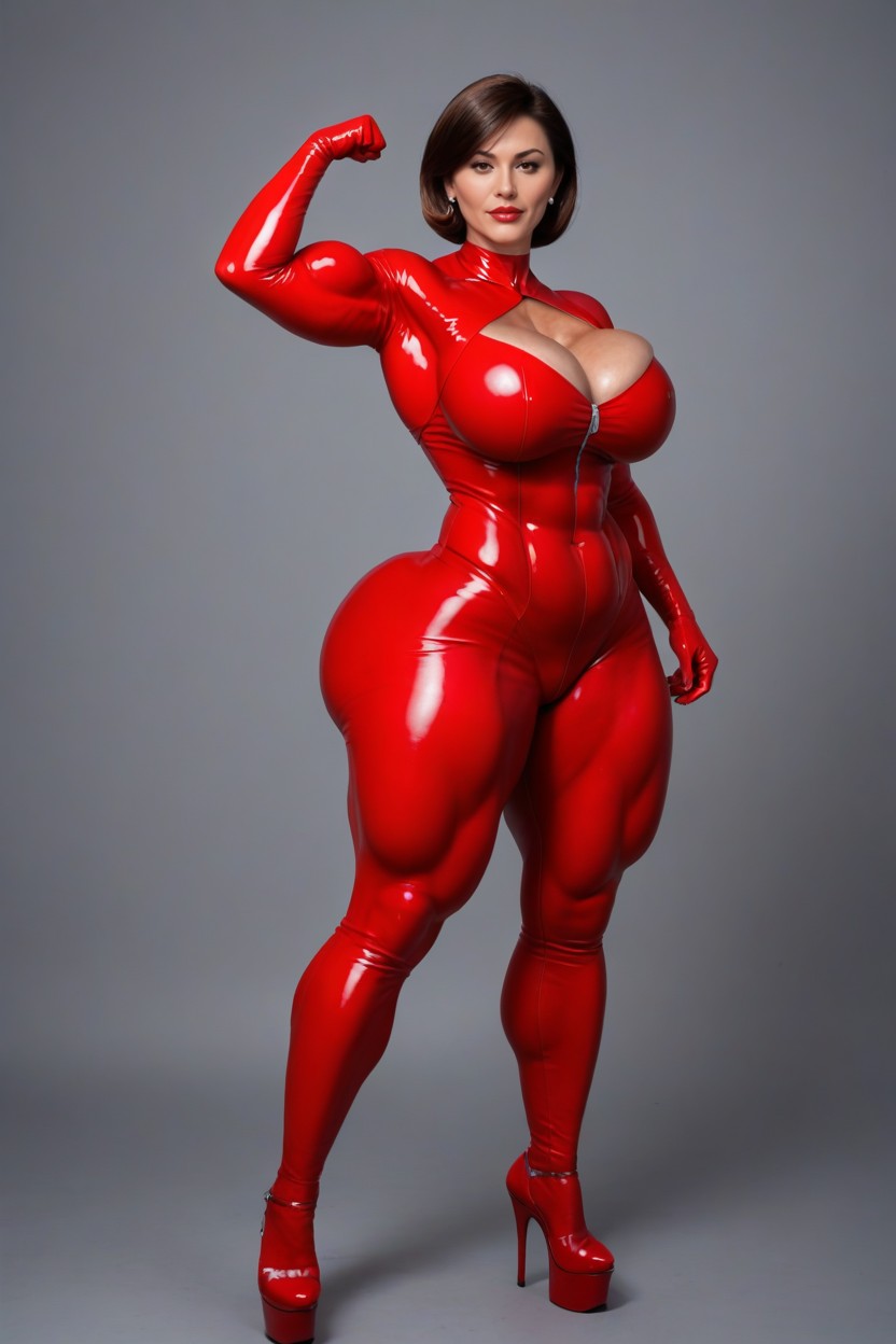 Standing Legs Spread, Colossal Breasts, Extremely Large Breasts MILF AI Porn