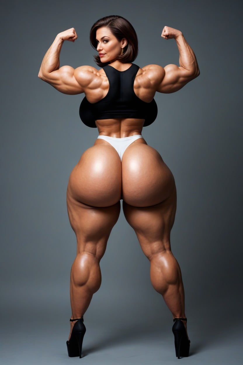 Thick Thighs, Bulging Muscles, Hazel Brown Eyes MILF AI Porn
