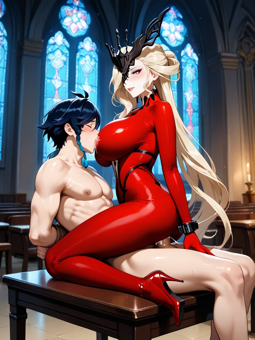 Naked, Nipple Sucking, Venti Medium Cock Hentai AI Porn