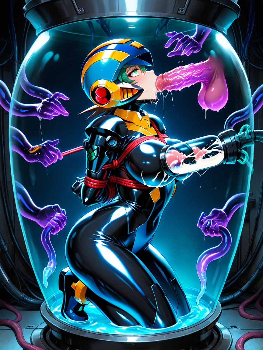 Mega Man Battle Network, Disembodied Hand, Upper Body Sticking Out Of The Large Pot Hentai AI Porn