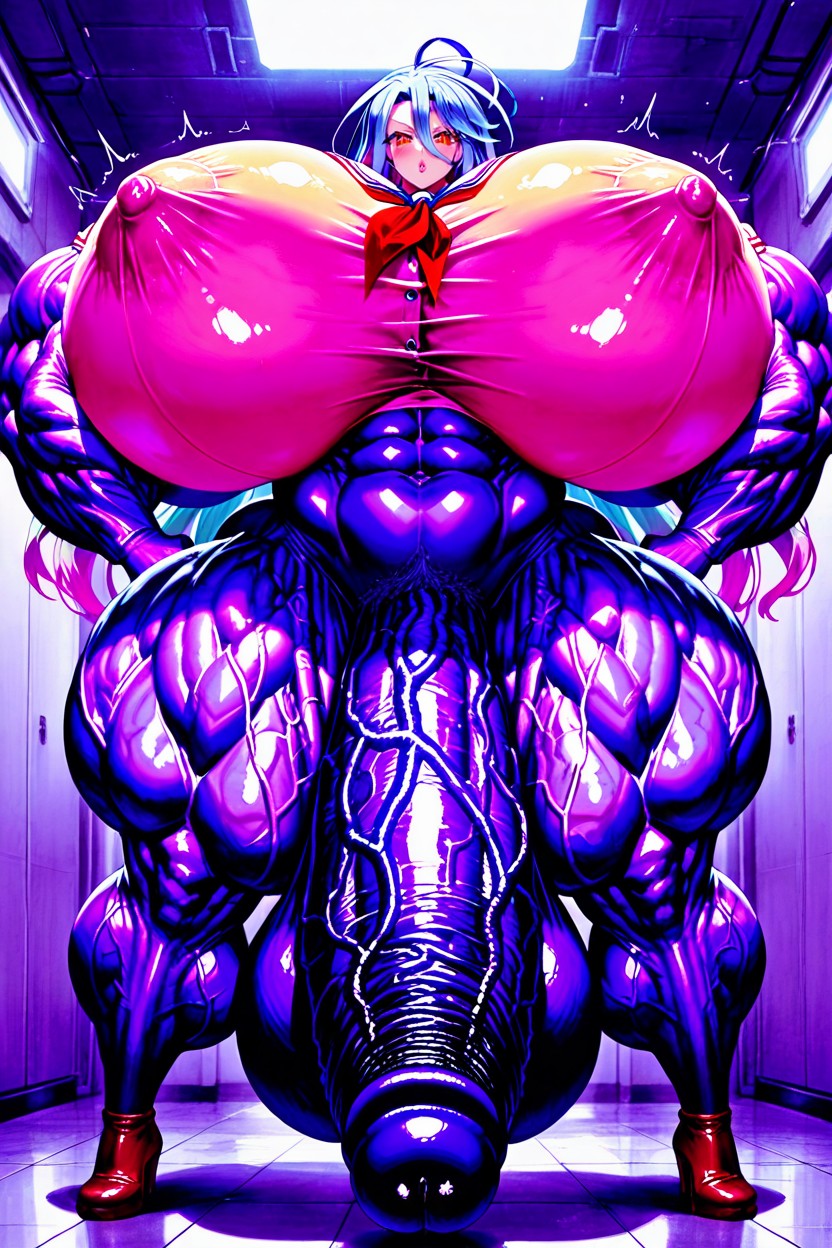 Gigantic Massive Futanari Hyper Cock, Musclegut, Huge Biceps Hentai AI Porn