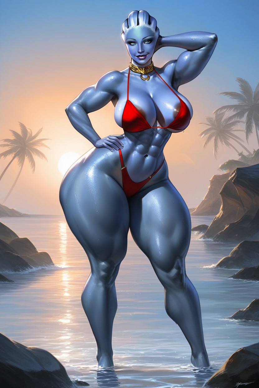 Gold Collar, Asari From Mass Effect, Nip Slip AI 포르노