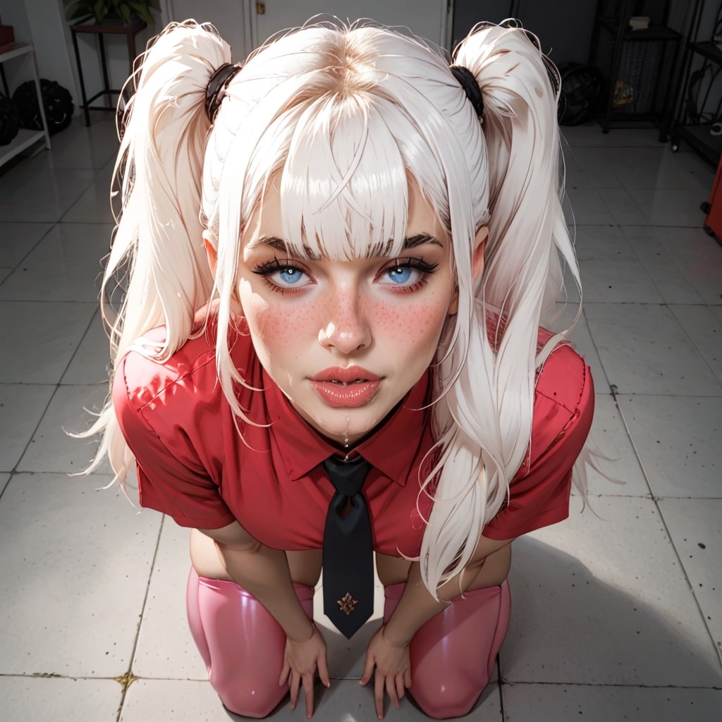 Latex Stockings, Wet Shiny Skin, Face Beautiful ニューハーフAIポルノ