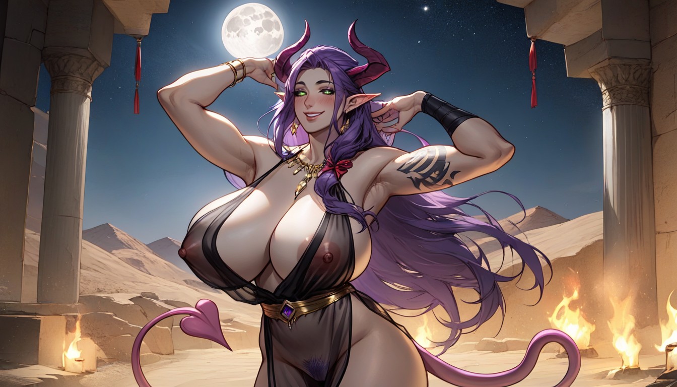 Horny, Kit The Succubus, Enormous Natural Boobs AI Porn