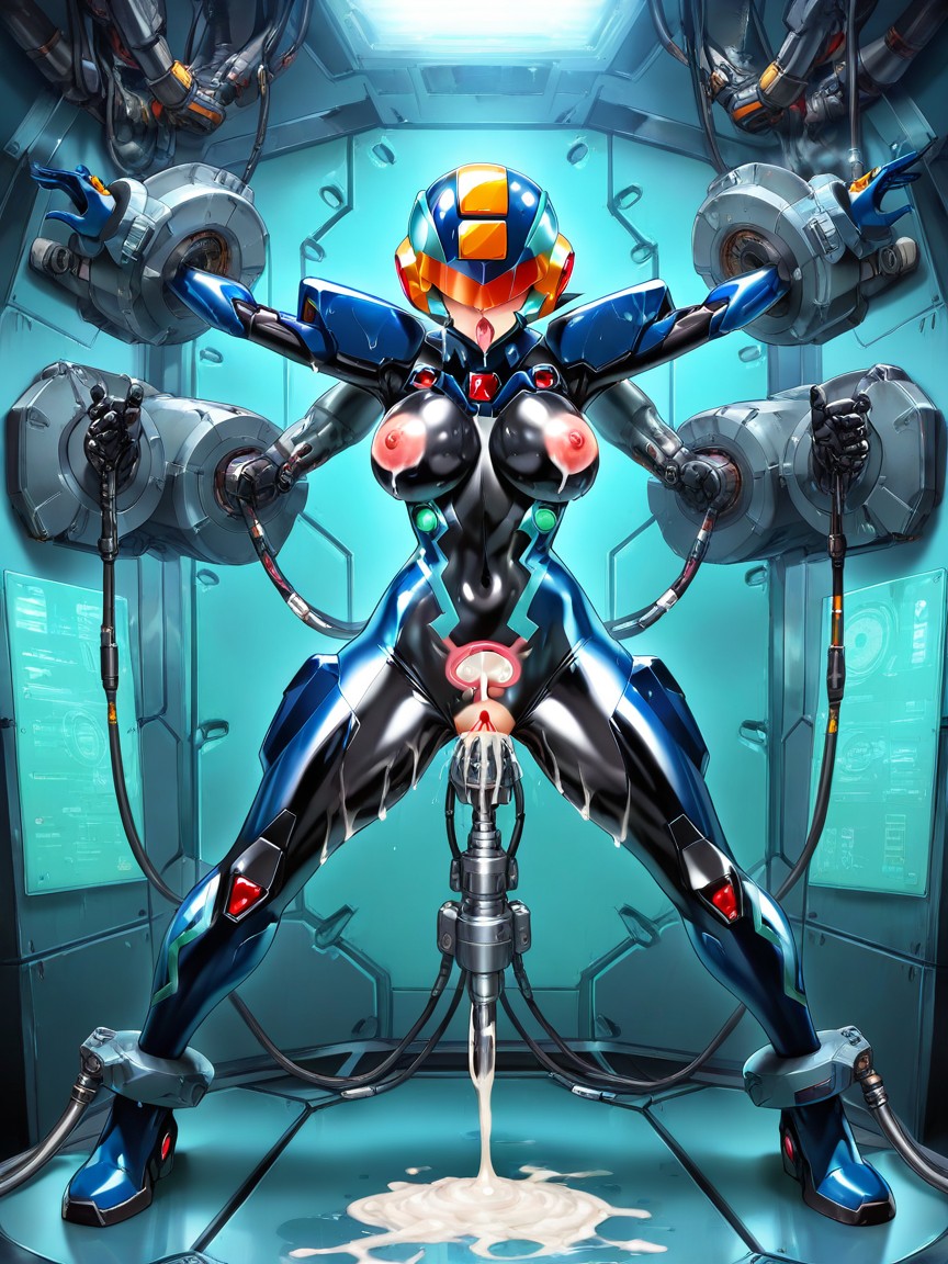 Cumshot, Helmet, Feminine Curves Emphasized Hentai AI Porn