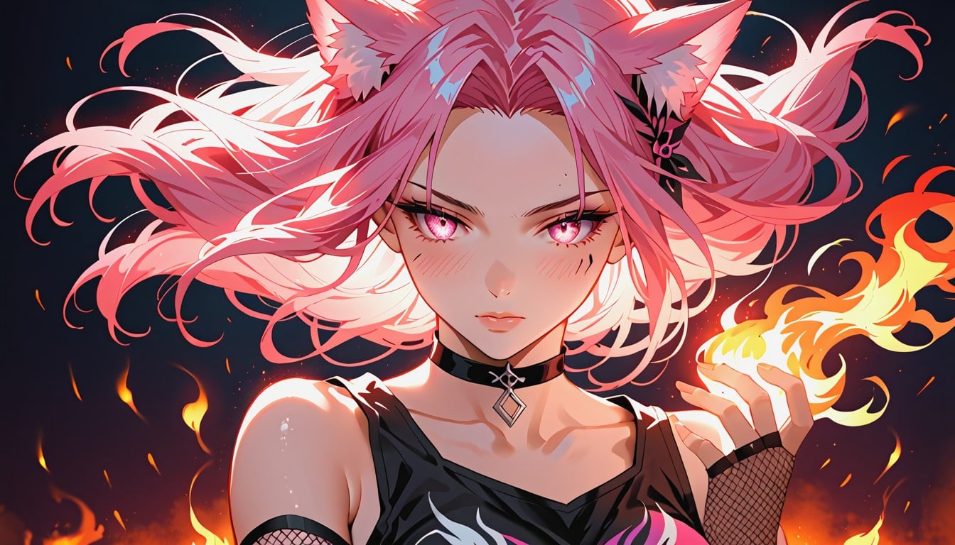 Crackle Flame, Shadow Toned Down, Bright Pink Tones Hentai AI Porn