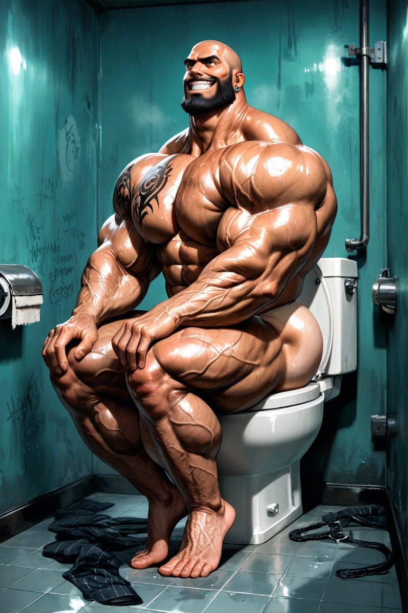 Huge Balls, Muscular Legs, 廁所隔間 AI同性恋黄片