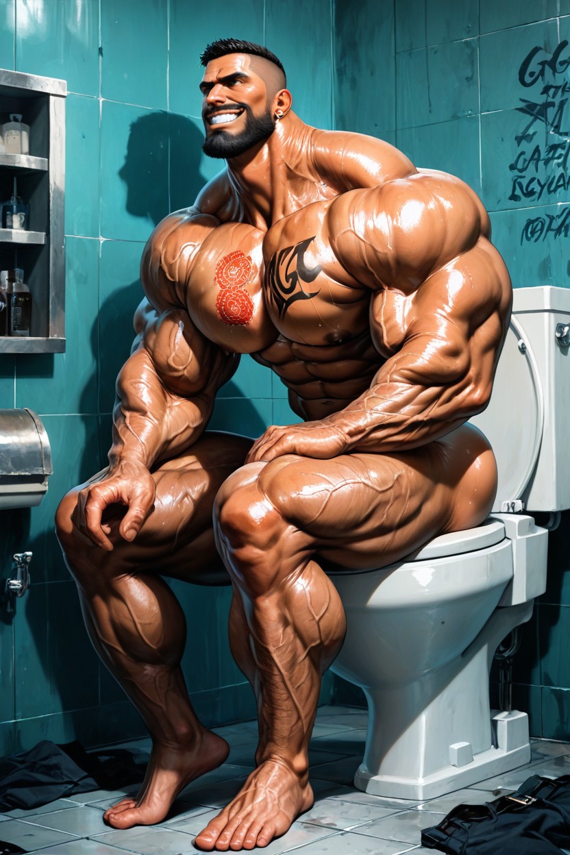 Veiny Muscles, Oversized Neck, Monster Neck Pornografia gay com IA