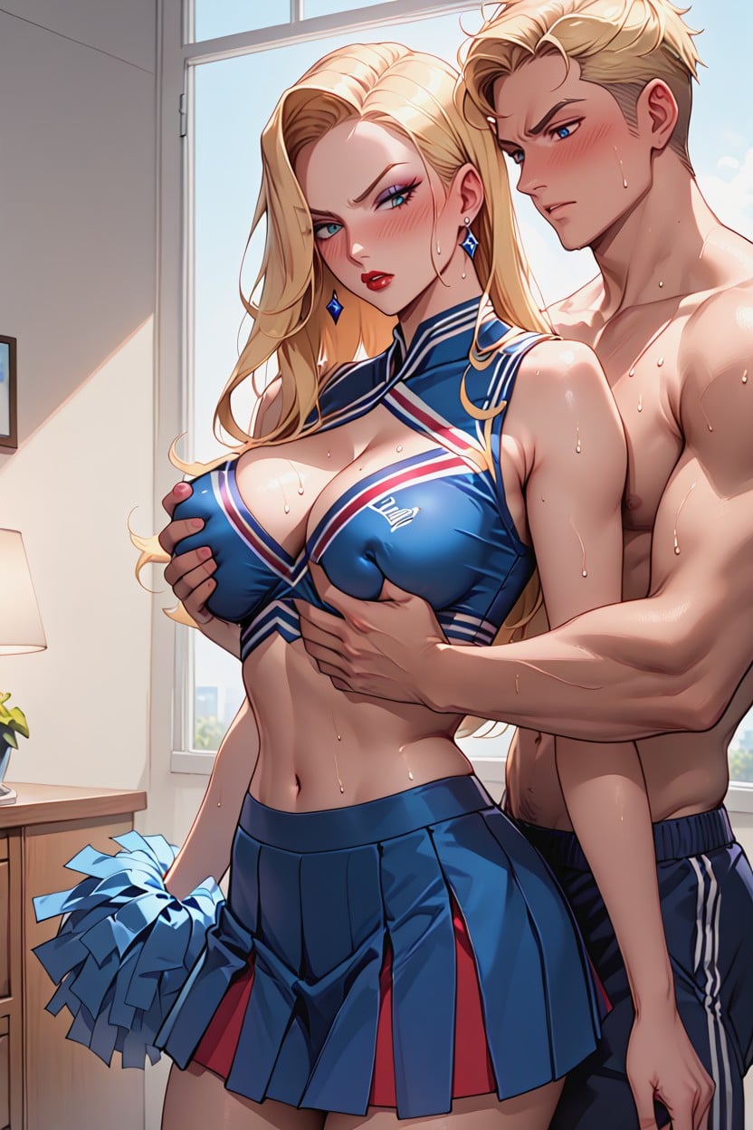 Very Serious Look, Blonde Hair, High Resolution Hentai AI Porn