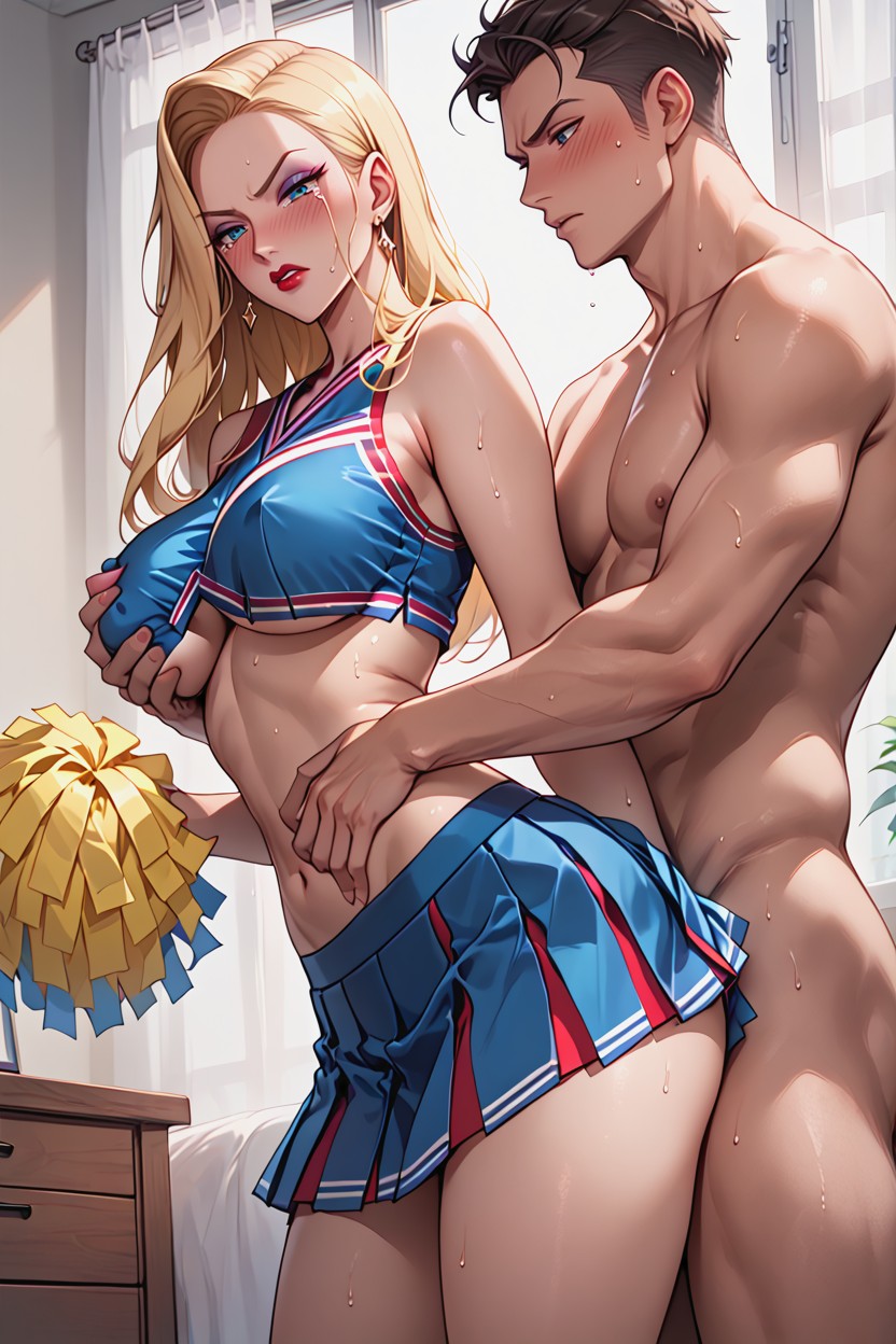 Blonde, Very Serious Look, Top Quality Hentai AI Porn
