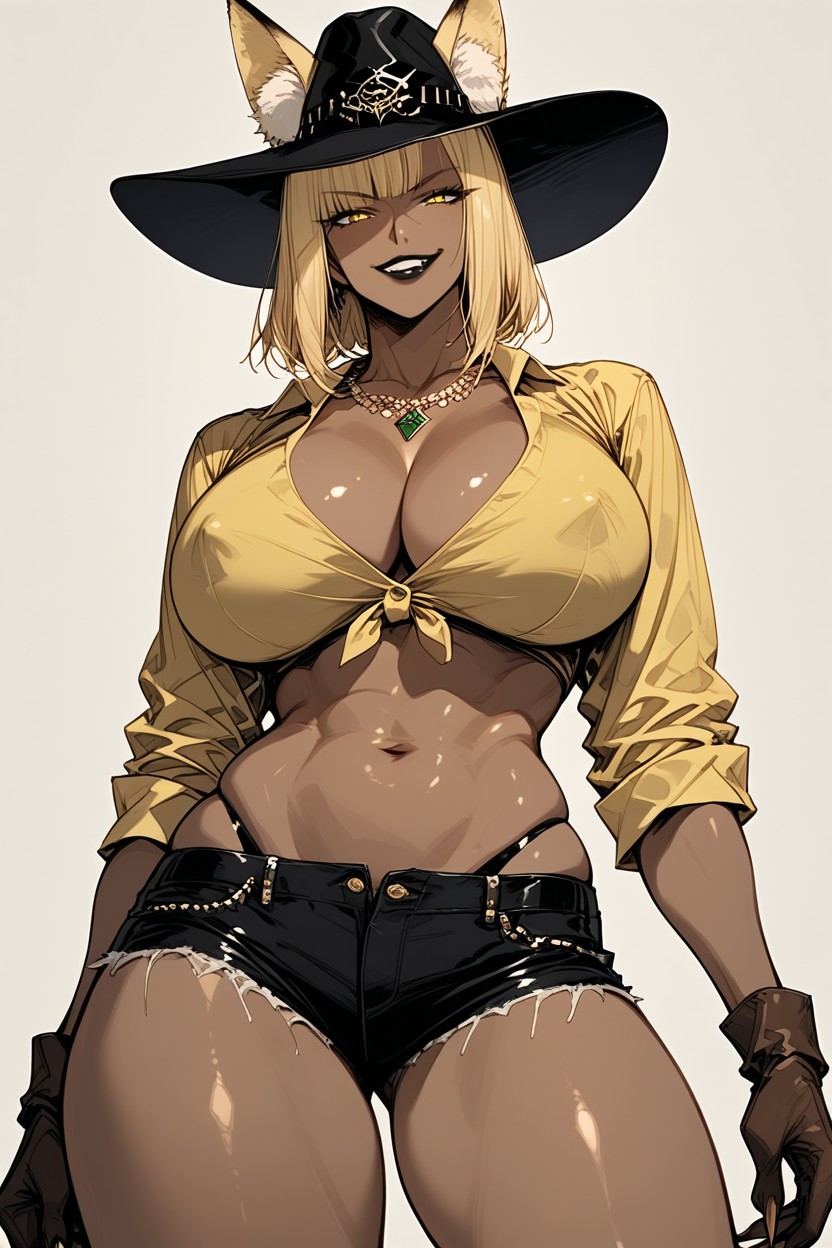 Cowboy Shot, Athletic Body, Erect Nipples Hentai AI Porn