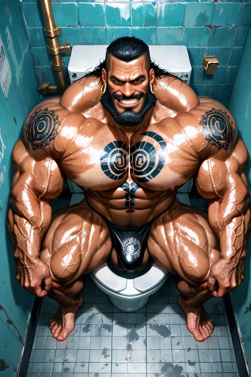 Oversized Neck, 厕所隔间, Bodybuilder AI同性戀黃片