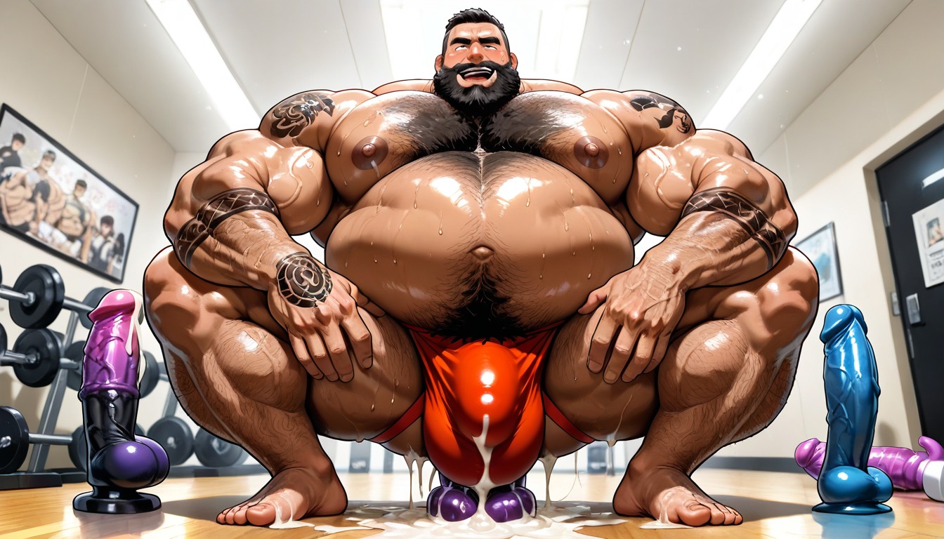 Giant Pecs, Fat, Dark Brown Skin AI Gay Porn