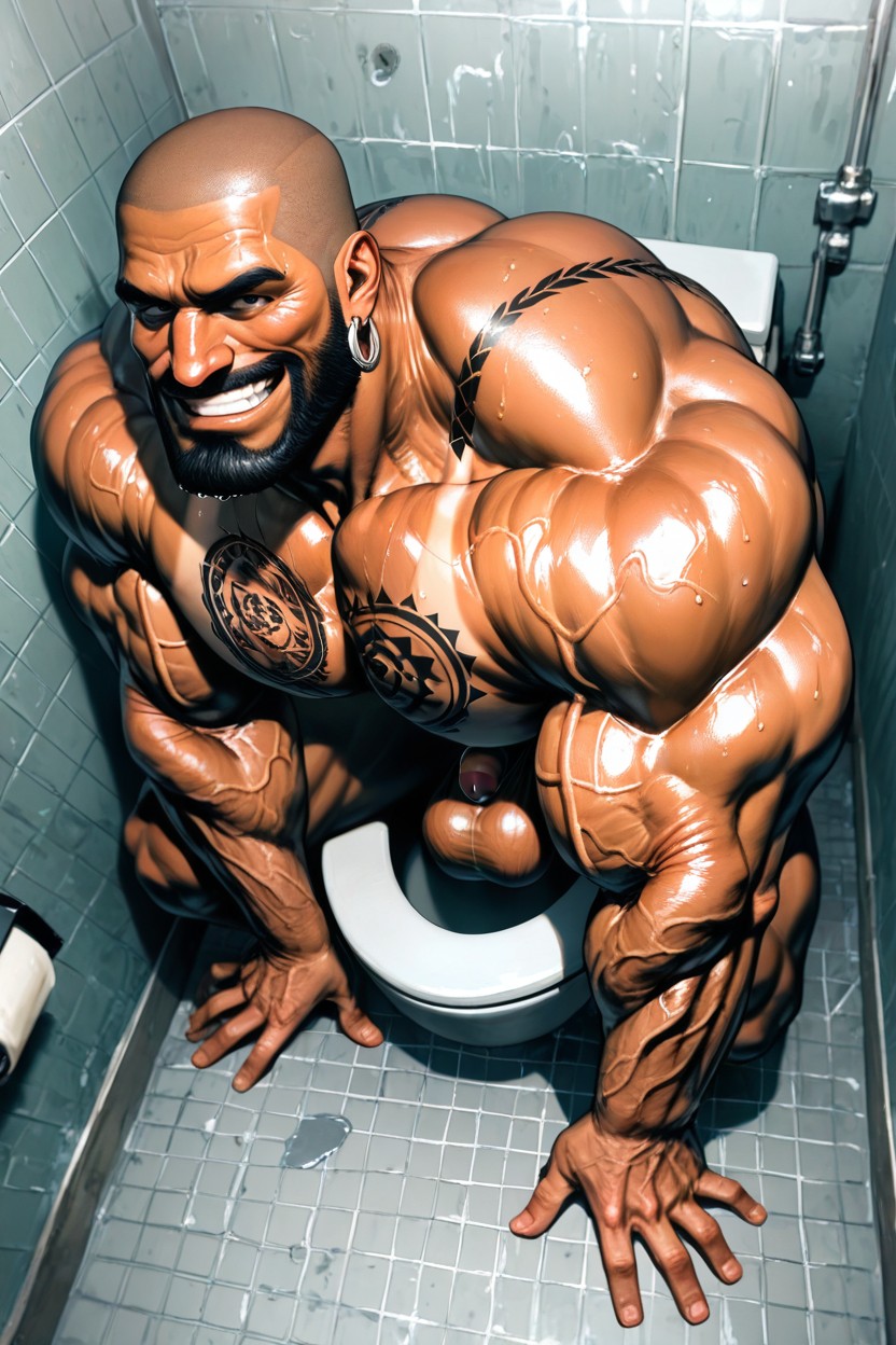 Veiny Muscles, Hyper Muscular Body, Massive Legs ゲイAIポルノ