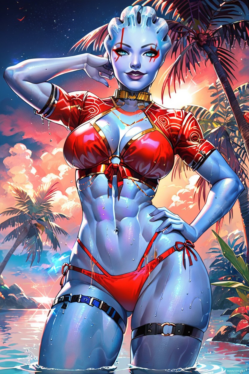 Tropical Beach, Sunny, Huge Tits AI Porn