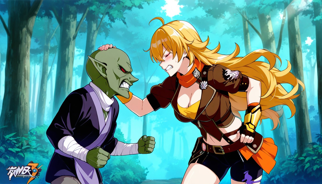 Honkai Impact, Detailed Eyes, Femalle Taller Than Goblin Hentai AI Porn