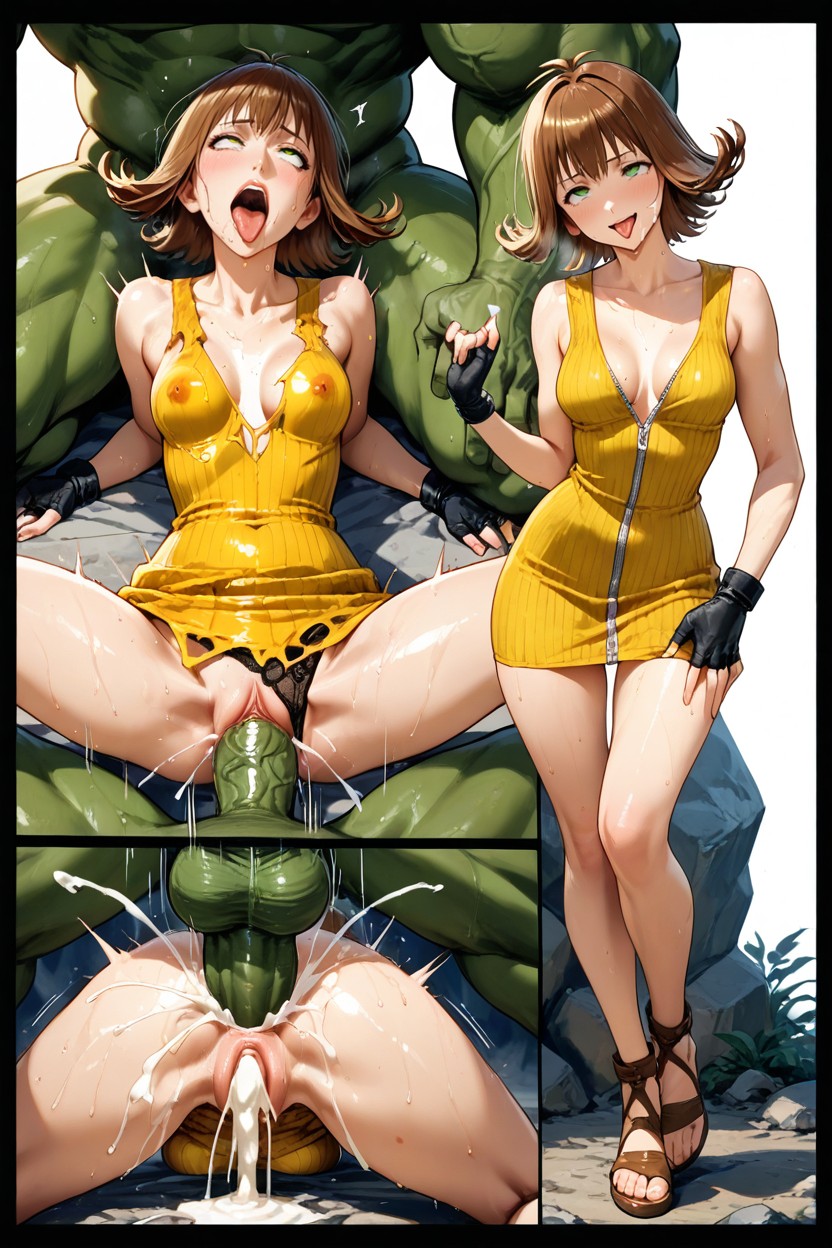 Front Middle Grey Zipper, Hyper Tall Woman, Backlit Hentai AI Porn