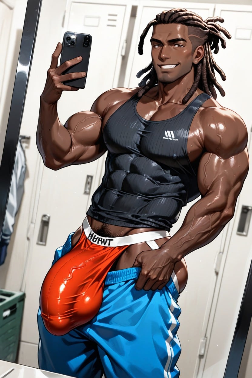 Dark Skin, Dark Brown Hair, Black Stud AI Gay Porn