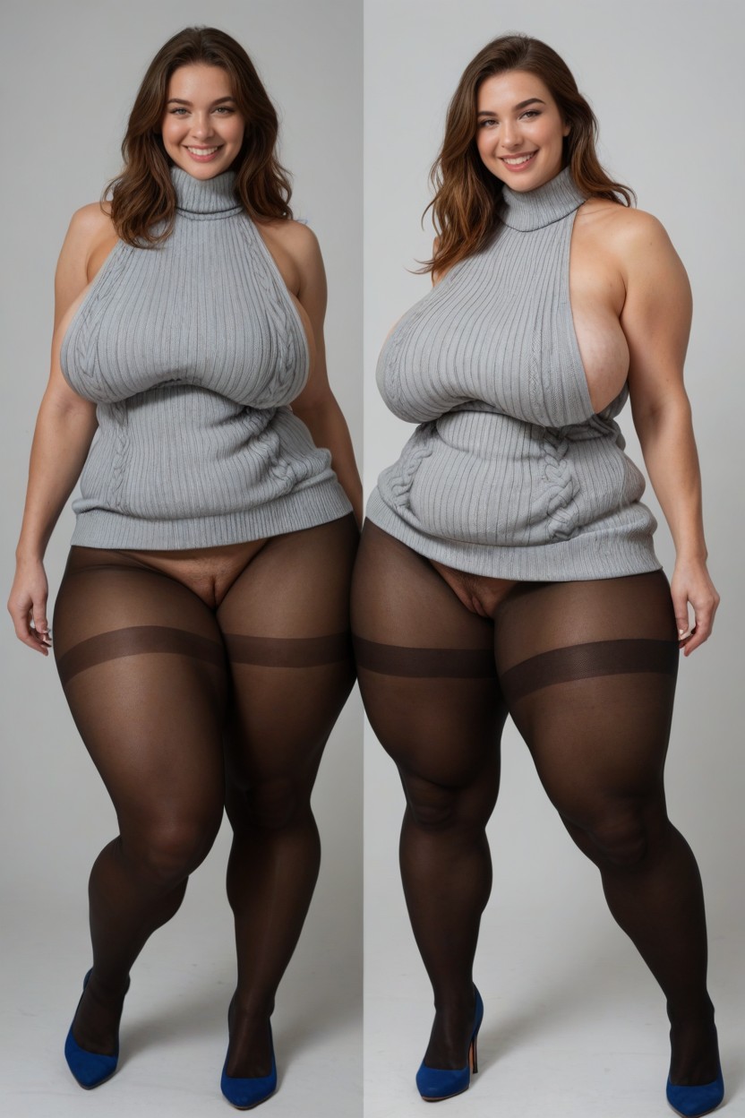 Virgin Sweater, Extremely Large Ass, Super Giant Boobs AI Porn