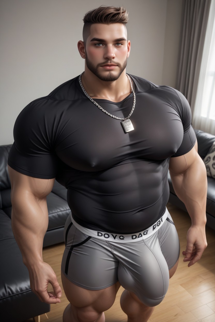 Round Pillowy Pecs, Big Pecs, Big Fat Bulge AI Gay Porn
