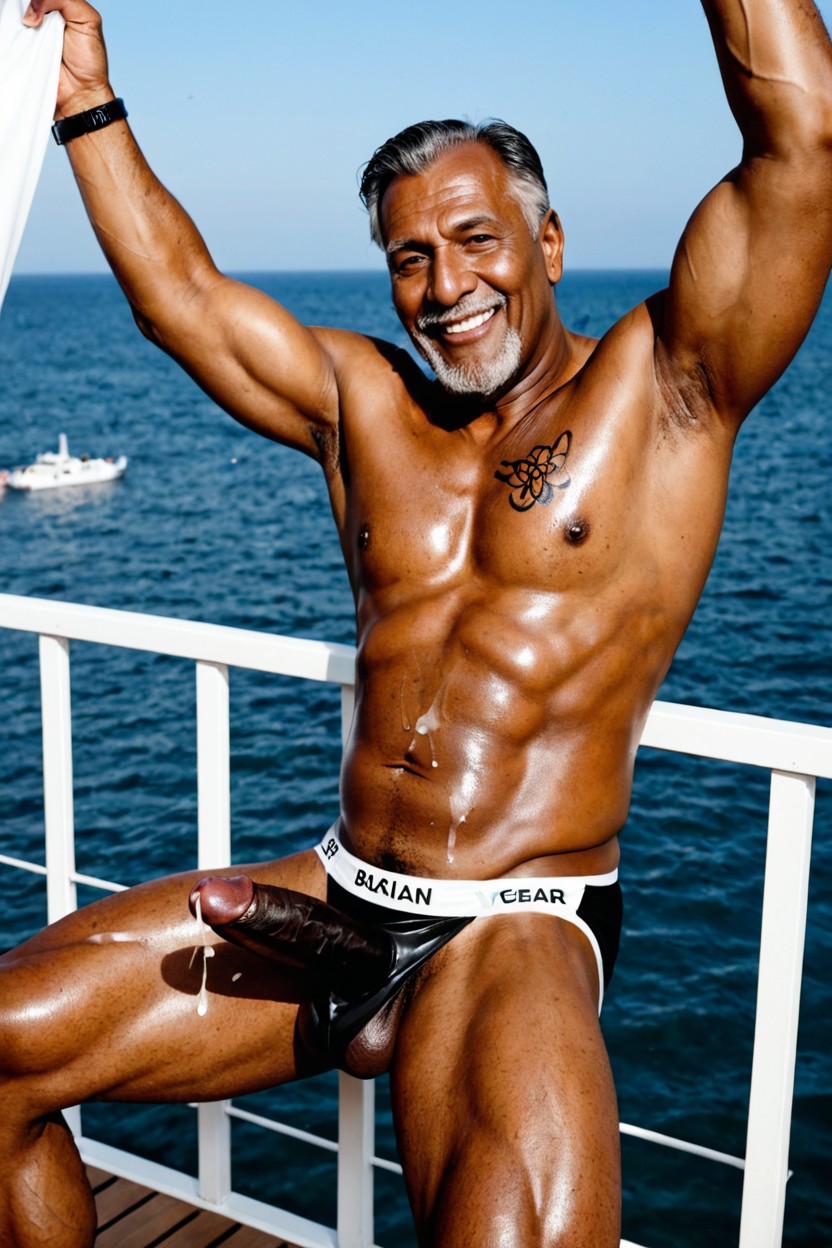 Brazilian Pornstar, Dark Tanned Skin, Naked AI Gay Porn
