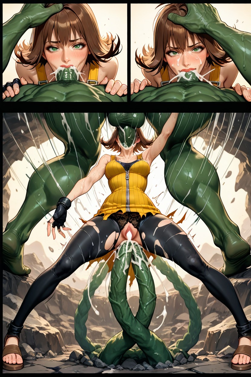 Hyper Tall Woman, Irregular Black Borders Views, Massive Hentai AI Porn