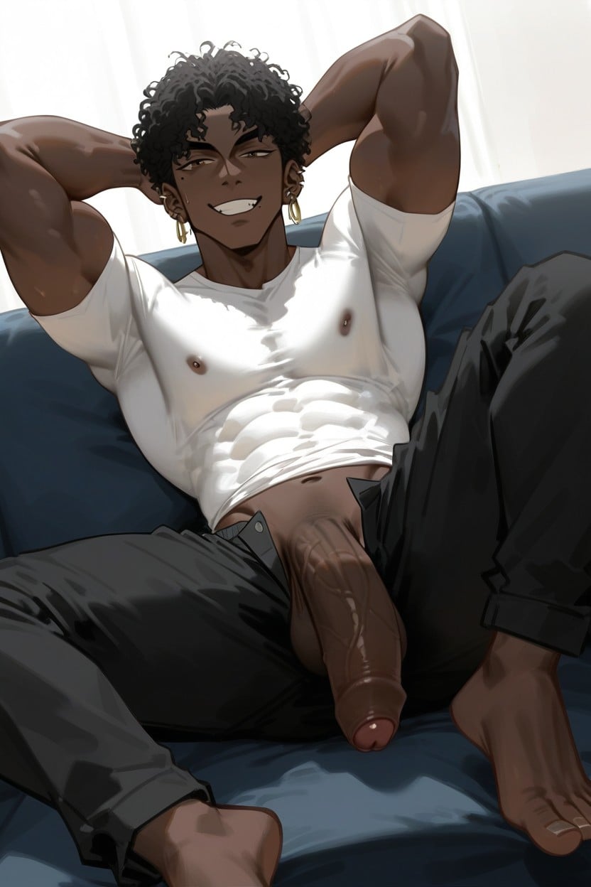 Smugness, Black Sweatpants, Front View AI Gay Porn