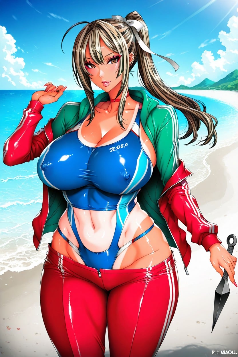 Thick Thighs, Kunai, Massive Breasts Hentai IA