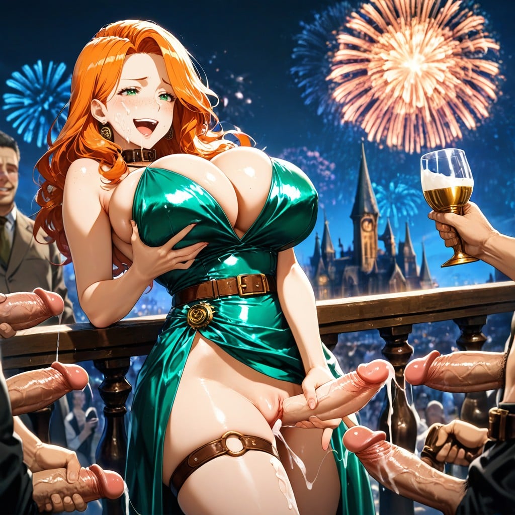 Many Penis Around, Bursting Breasts, Grabbing Breasts AIポルノ