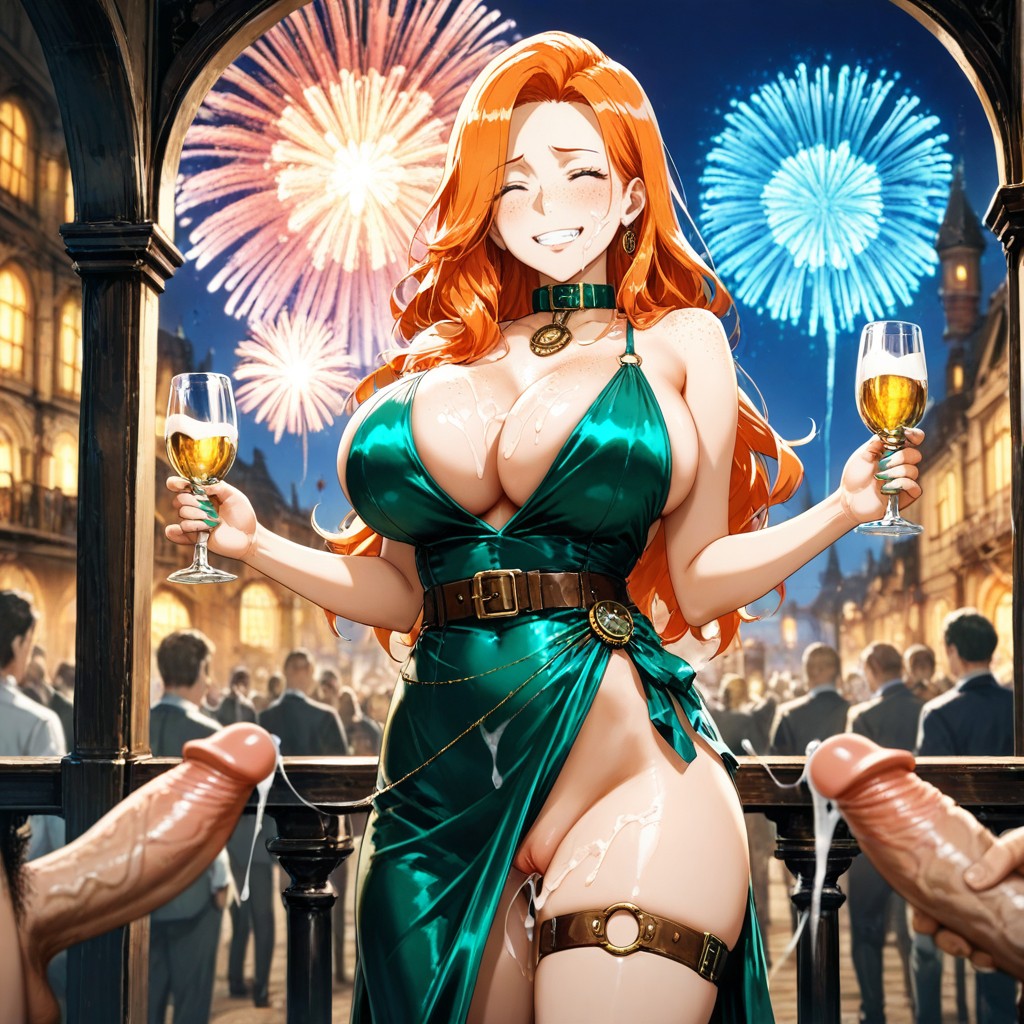 Steampunk Castle Balcony, On Cheek, Steampunk Setting AIポルノ