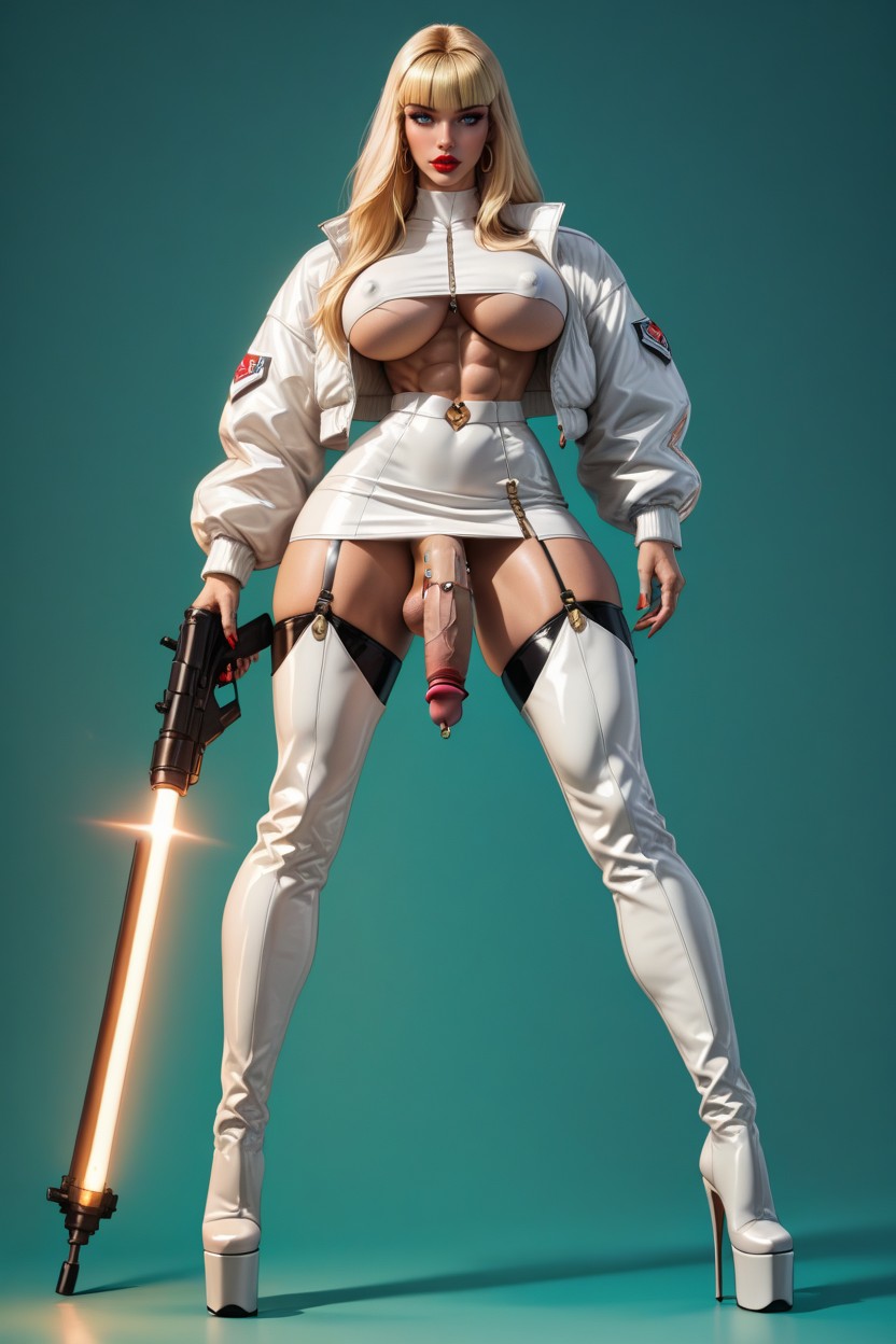 Cock Piercing, White Bolero Jacket, Fitness Model Транссексуалы AI порно