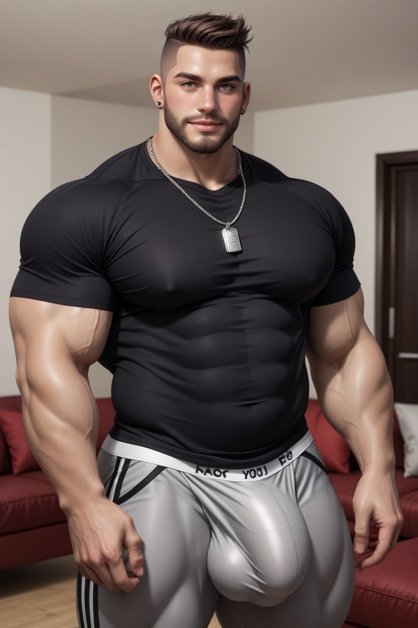 Brown Hair, Blushing, Touching AI Gay Porn