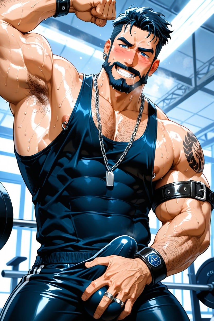 Leather Harness, In Heat, Chain Necklace AI Gay Porn