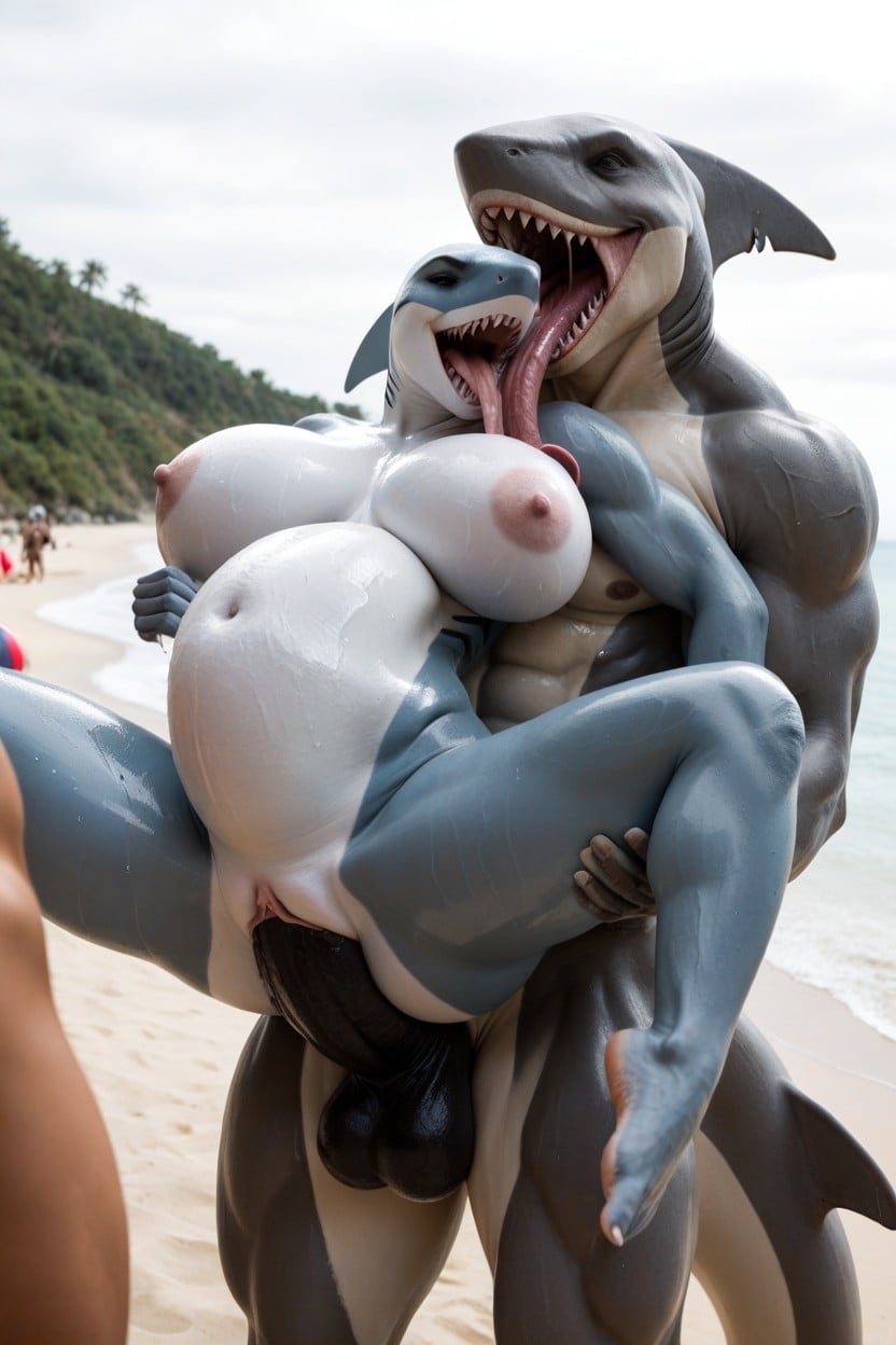 Long Tongue, Shark Man, Standing Sex AI Porn