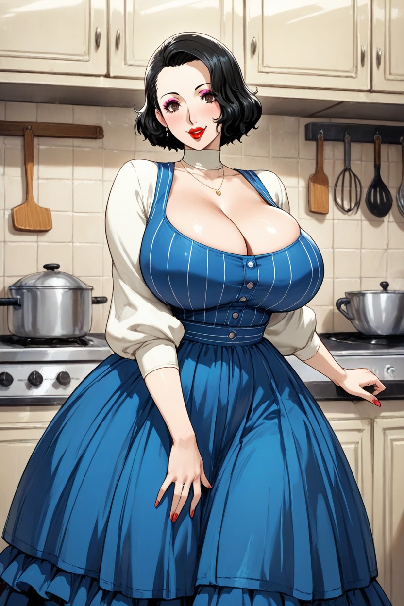 Wide Hoopskirt, Solo, キッチン AIポルノ