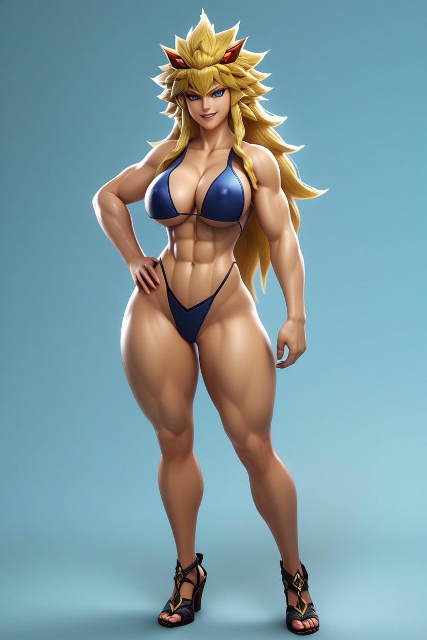 Large Breast, Grinning, Fit AI Porn