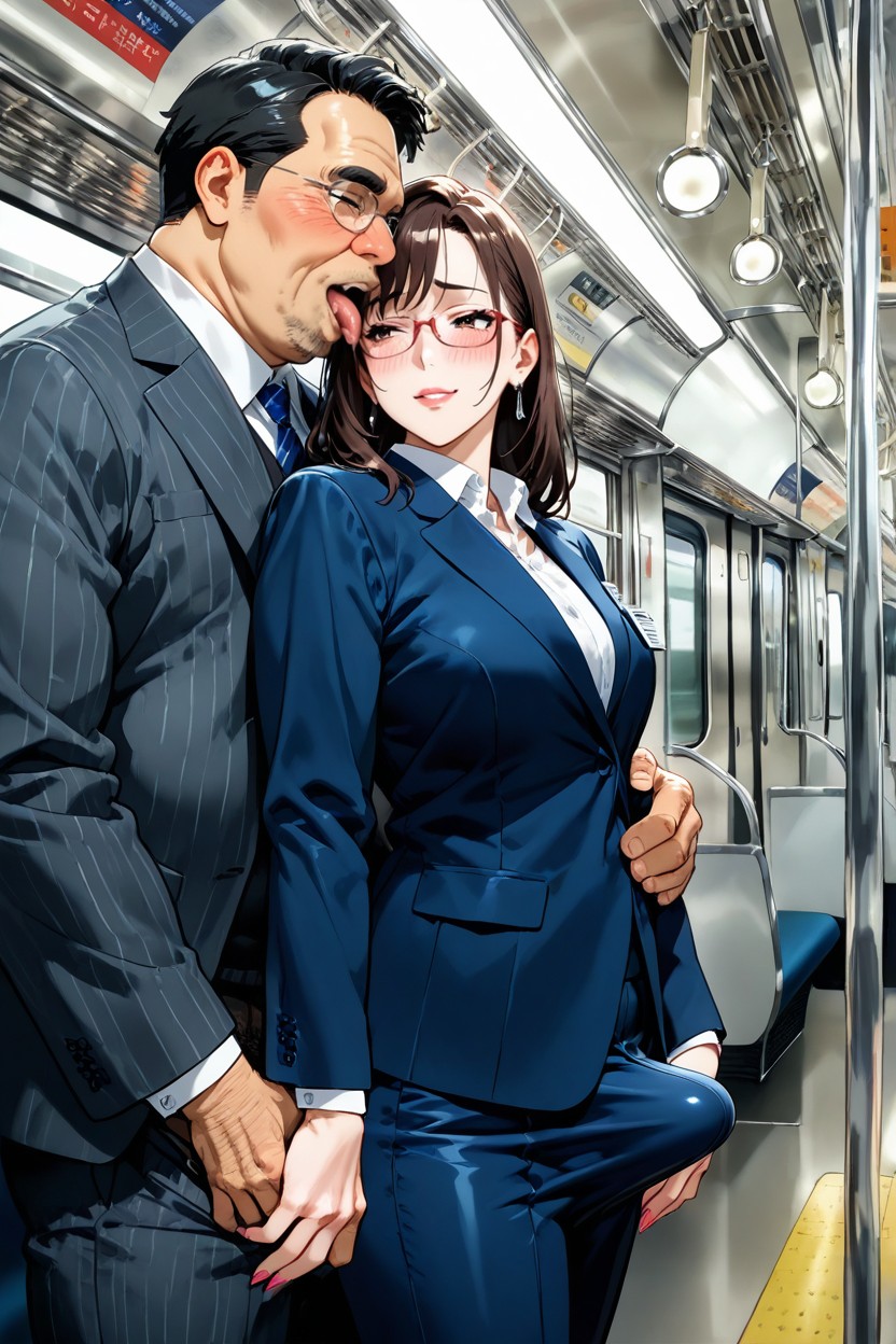 Train, Penis Bulge, Standing AI Gay Porn