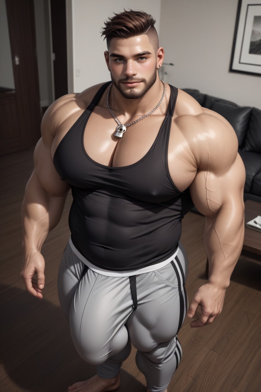 Big Thick Arms, Hyper Long Massive Bulge, 18+ AI Gay Porn