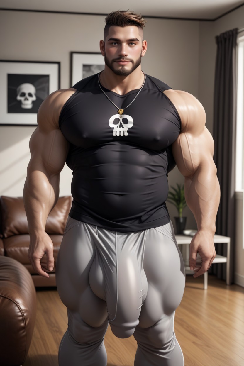 Hyper Thick Cock, Black Shirt, Brown Hair AI Gay Porn