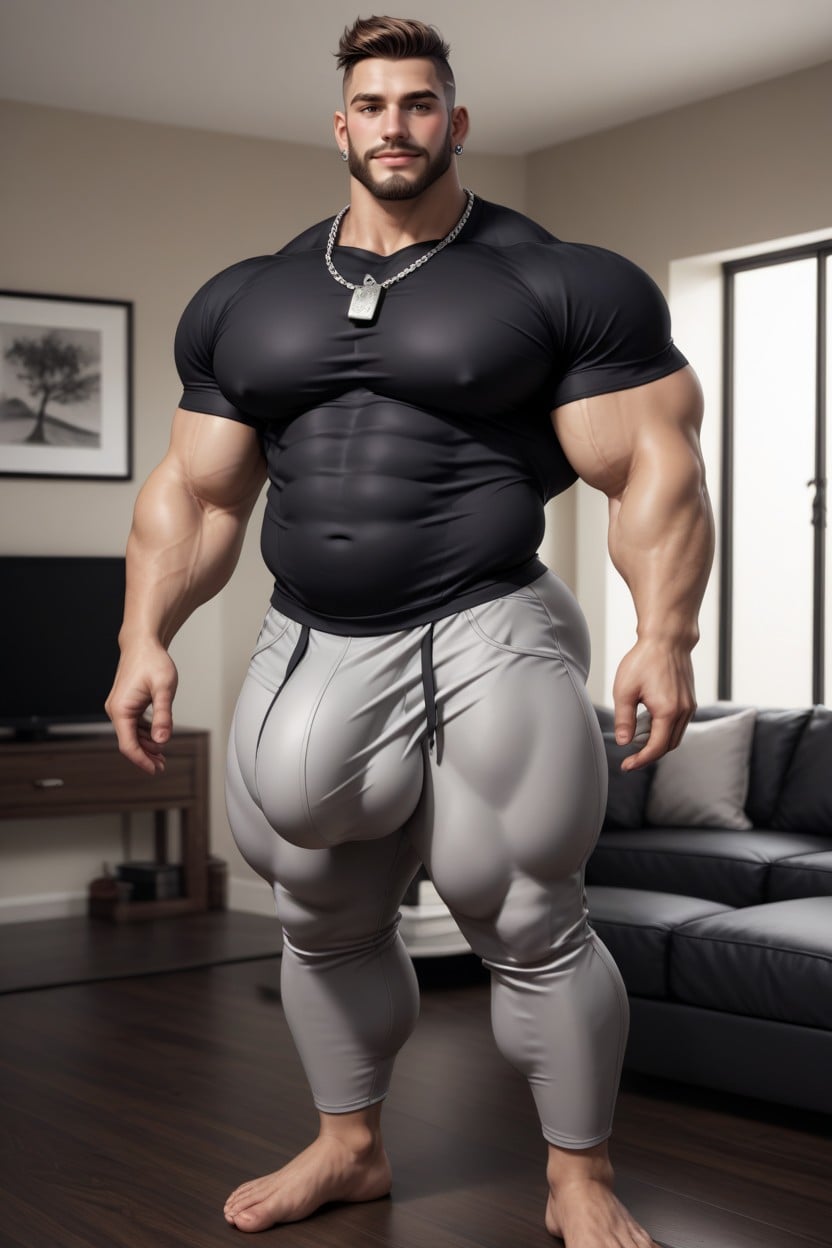Massive Bulge, Light Grey, Big Massive Pecs AI Gay Porn